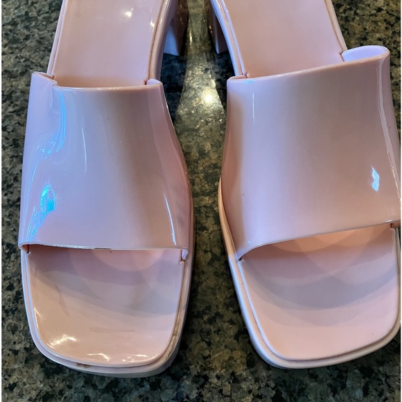 Asos light pink jelly block heel mules 41 - Picture 3 of 8